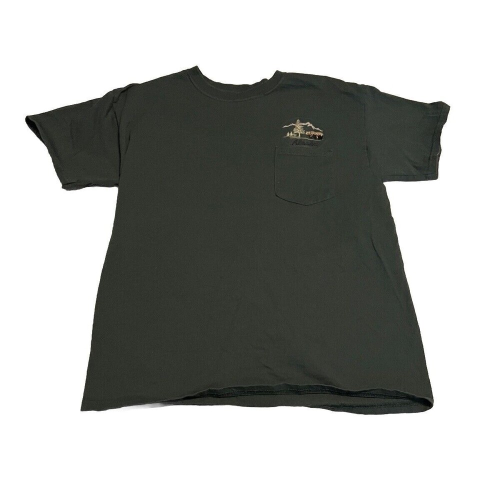 Vintage Juneau Alaska Short Sleeve Pocket T Shirt Men's Large Green VTG